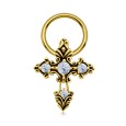 Designer Cross Nipple Piercing Closure Ring DCRS-130